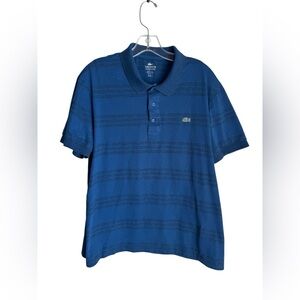 Lacoste Men's Striped Blue Polo Shirt Regular Fit